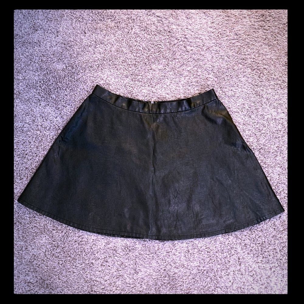 American Eagle Faux Leather Skater Skirt